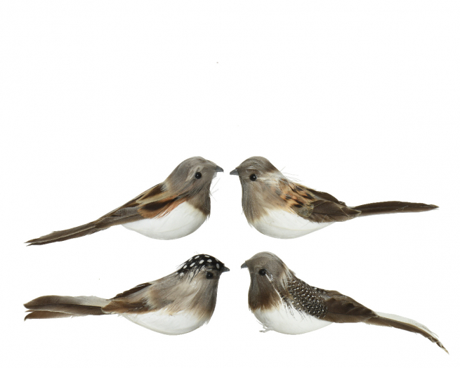 Uccellini assortiti, altezza 4.5 cm, confezione da 2 pezzi