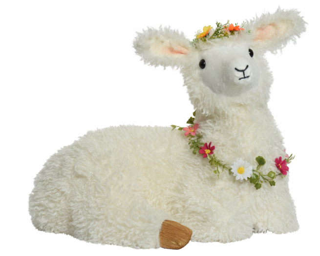 Agnello bianco seduto, altezza 35 cm
