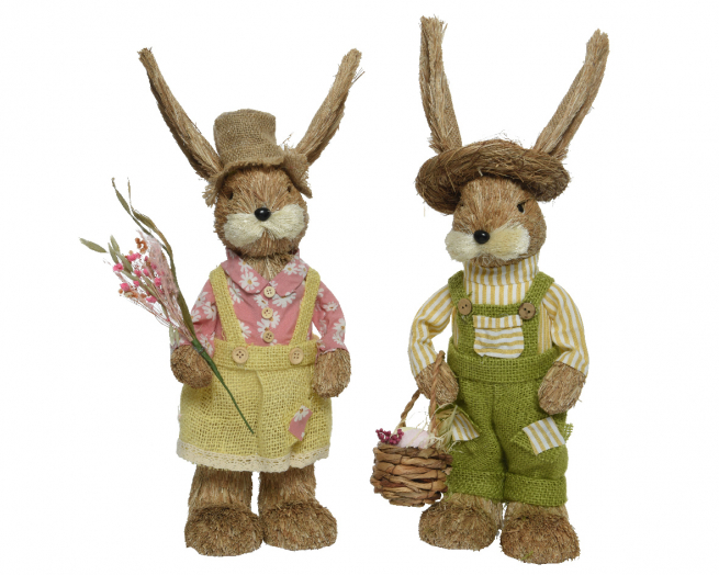 Coniglio con doni, soggetti assortiti, altezza 48 cm