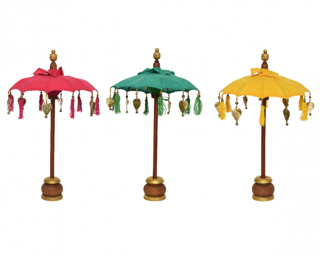 Ombrello decorativo in cotone da tavolo, colori assortiti, altezza 66 cm