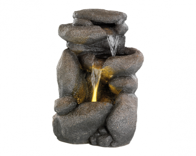 Fontana di pietra con effetto cascata, altezza 53 cm
