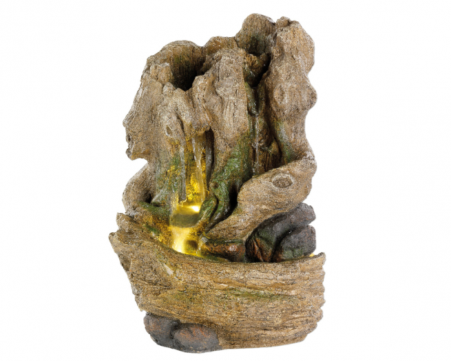 Fontana tronco d'albero con effetto cascata, altezza 59 cm