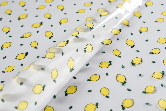 Sacchetto regalo trasparente stampa "Limoni", confezione da 50 pezzi