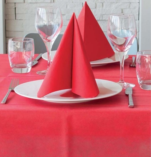 Tovaglia rossa in tessuto non tessuto, h.120cm, rotolo da 25 metri