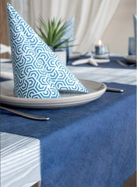 Tovaglia blu  in tessuto non tessuto, h.120cm, rotolo da 25 metri