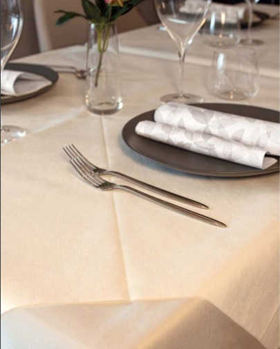 Tovaglia crema in tessuto non tessuto, h.120cm, rotolo da 25 metri