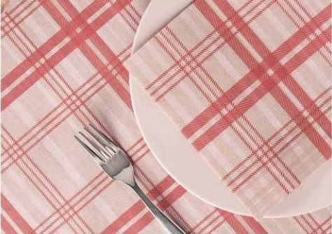 Tovagliolo fantasia "Gourmet" rosso in tessuto non tessuto airlaid 40x40cm, confezione da 50 pezzi