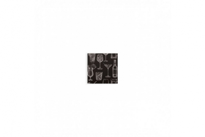 Tovagliolo cellulosa "Drink Black" 20x20cm , confezione da 100 pezzi