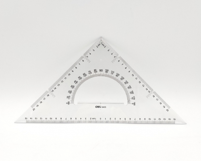 Set Squadre "Deli" 60° e 45° da 33 cm, confezione da 2 pezzi