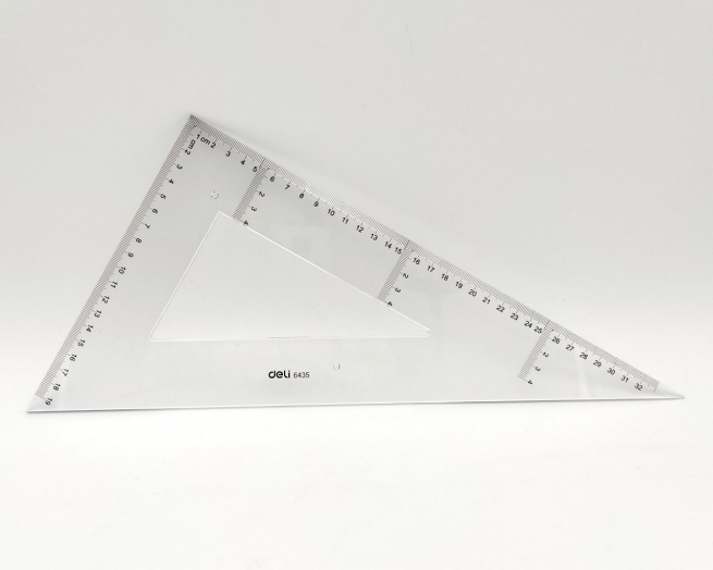 Set Squadre "Deli" 60° e 45° da 33 cm, confezione da 2 pezzi