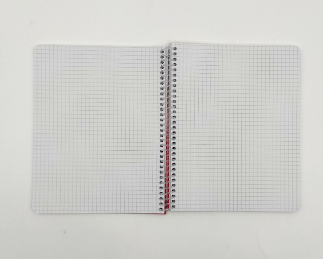 Quaderno spirale, tinta unita, senza fori, formato A5, quadretti 5 mm