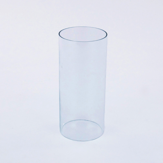 Portacandela in vetro trasparente, diametro 8 cm, altezza 25 cm