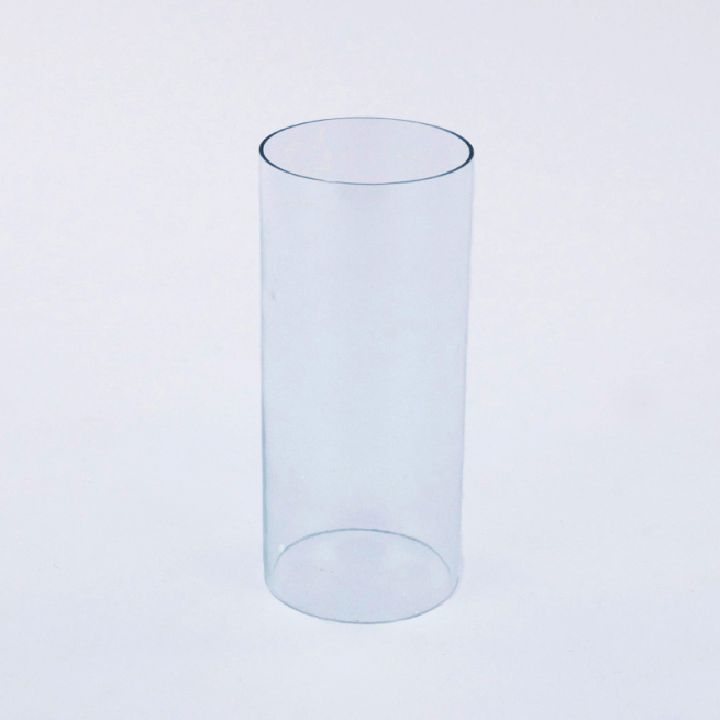 Portacandela in vetro trasparente, diametro 8 cm, altezza 25 cm