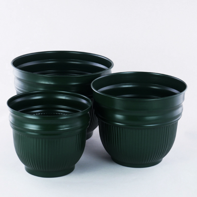 Vaso in metallo verde, varie misure