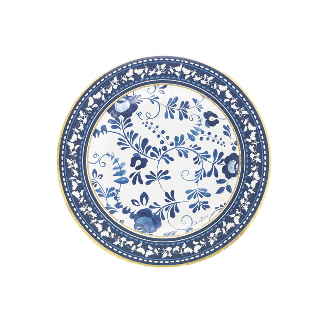 Piatto in cartoncino fantasia "Blue Grace"