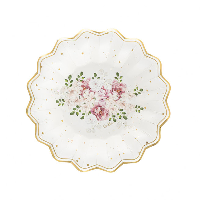 Piatto in cartoncino fantasia "Queen Rose"