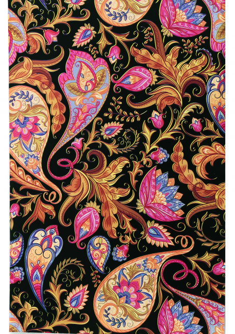 Sacchetto regalo perlato stampa "Paisley" fondo nero, confezione da 50 pezzi