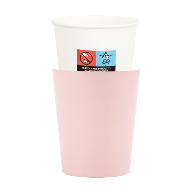 Bicchiere cartoncino tinta unita rosa, confezione da 8 pezzi