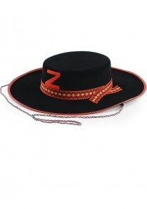 Cappello cavaliere nero con bordo rosso