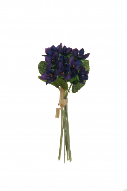 Mazzetto di viole con foglie, altezza 20 cm