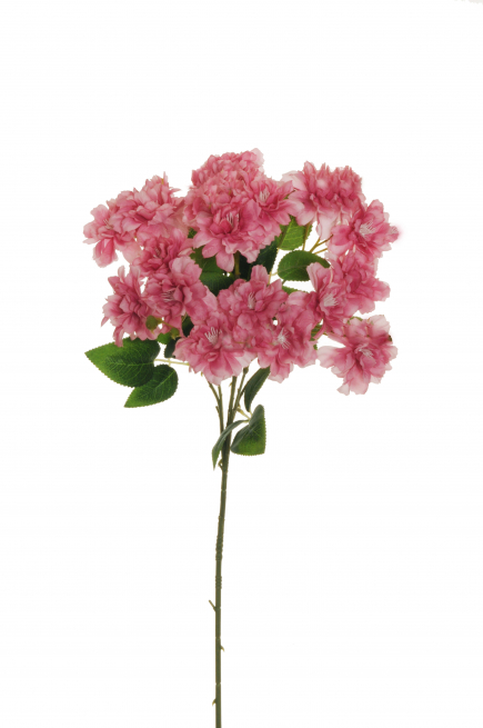 Ramo con rose "Floribunda" rosa e foglie verdi, altezza 80 cm