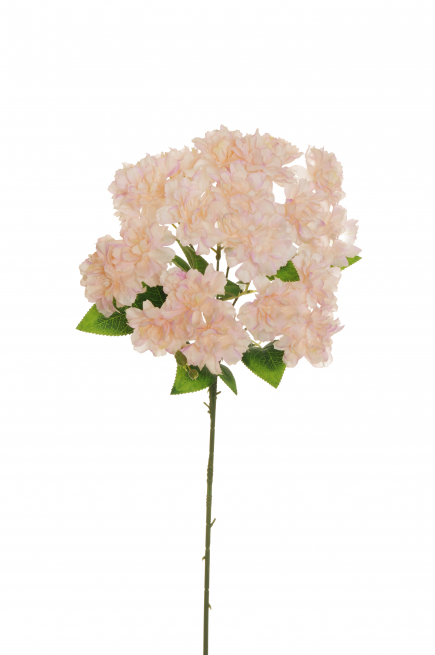 Ramo con rose "Floribunda" rosa chiaro con sfumature viola e foglie verdi, altezza 80 cm