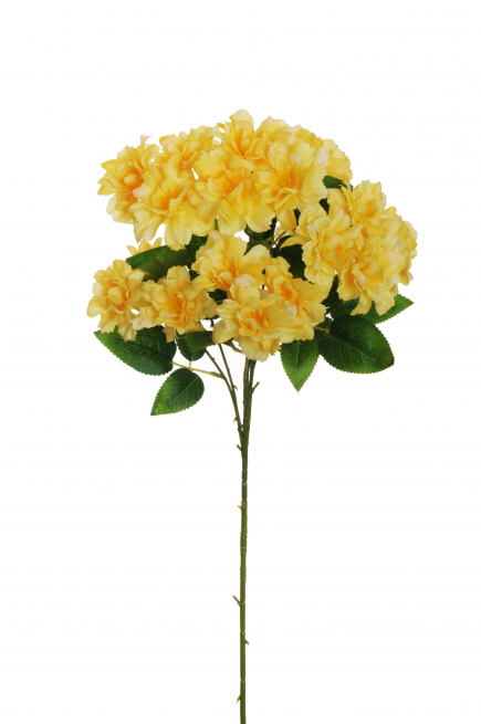 Ramo con rose "Floribunda" gialle e foglie verdi, altezza 80 cm