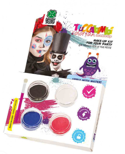 Trucco ad acqua kit "Teschio" con pennello