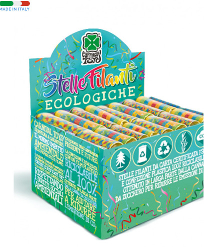 Stelle filanti in carta ecologica da 14 mm, confezione da 9 rotolini