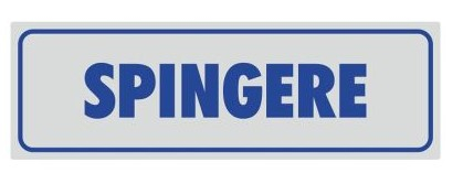 Etichetta adesiva "Spingere", formato 14x4 cm