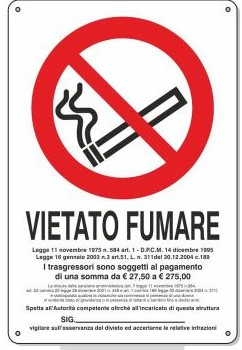 Cartello "Vietato fumare", in PVC rigido, 20x30 cm