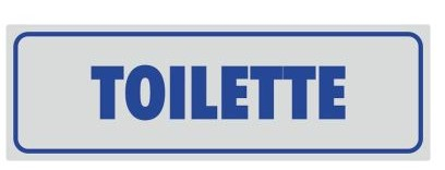 Etichetta adesiva "Toilette", formato 14x4 cm