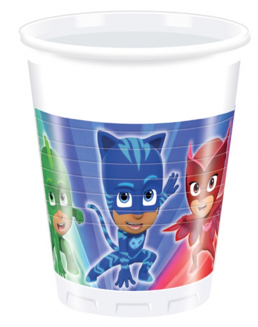 Bicchiere in plastica fantasia "PJ Mask", confezione da 8 pezzi