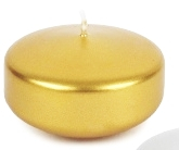 Candela galleggiante tonda oro diametro mm 80 durata 8 ore confezione da 8 pezzi