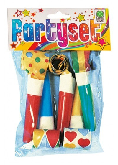 Fischietto con lingua in carta, busta da 5 pezzi