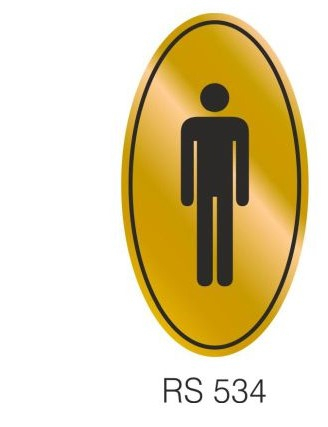 Etichetta adesiva dorata con simbolo "Toilette Uomo"