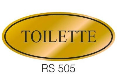Etichetta adesiva dorata "Toilette"
