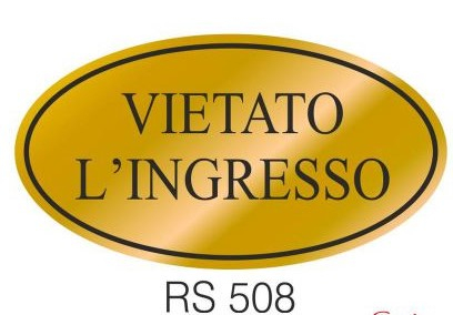 Etichetta adesiva dorata "Vietato l'ingresso"