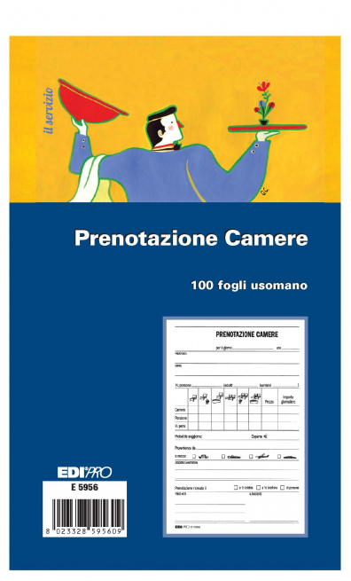 Blocco prenotazione camere da 100 fogli usomano, formato 10x17 cm