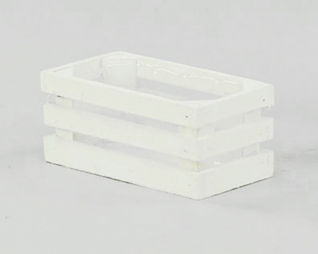Porta vaso rettangolare in legno "Cheap" bianco