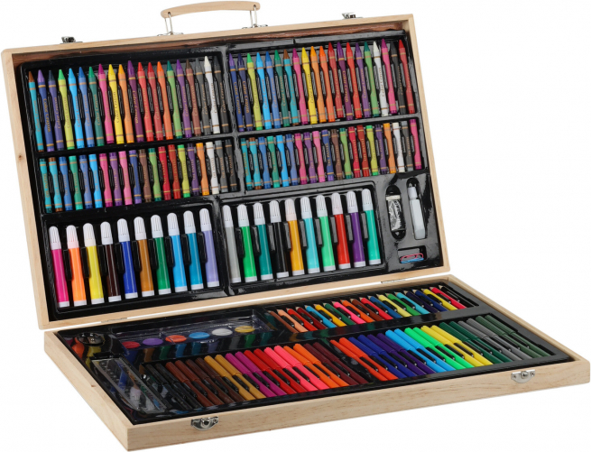 Valigetta in legno per disegno, contiene 180 pezzi