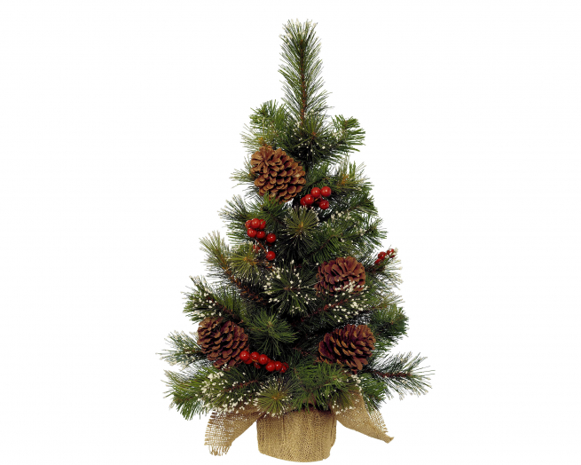 Pino con pigne e bacche, altezza 75 cm, diametro base 45 cm