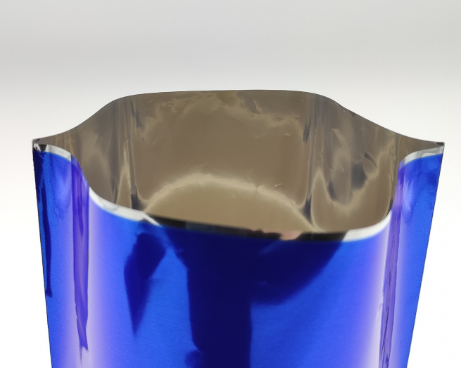 Sacchetto regalo metallizzato blu tinta unita