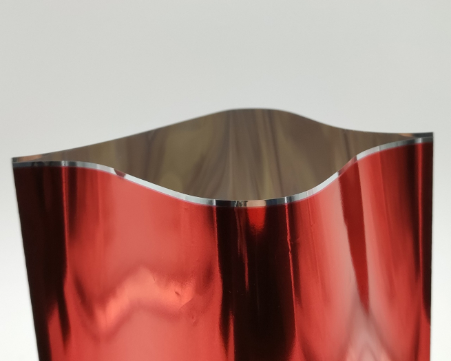 Sacchetto regalo metallizzato rosso tinta unita