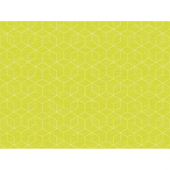 Tovaglietta TNT airlaid "Dunisoft" fantasia "Graphics Cube" verde mela, formato 30x40cm, confezione da 100 pezzi