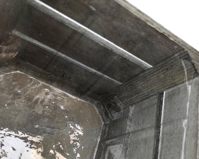 Porta vaso in legno grigio 15.5x15.5 cm, altezza 9.5 cm