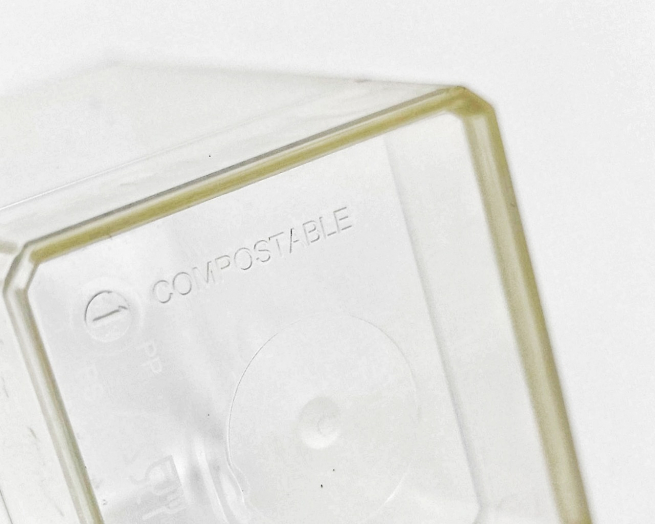 Mini coppetta fingerfood "Kubic" in PLA biodegradabile, 120cc, confezione da 50 pezzi