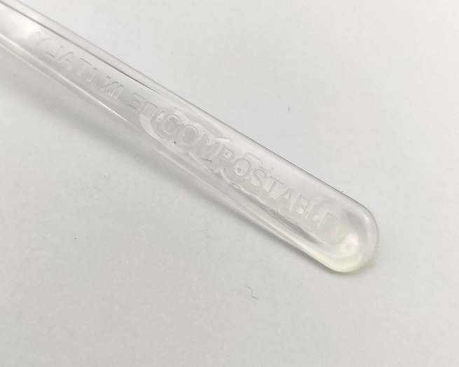 Mini forchetta fingerfood in PLA biodegradabile, 10cm., confezione da 50 pezzi