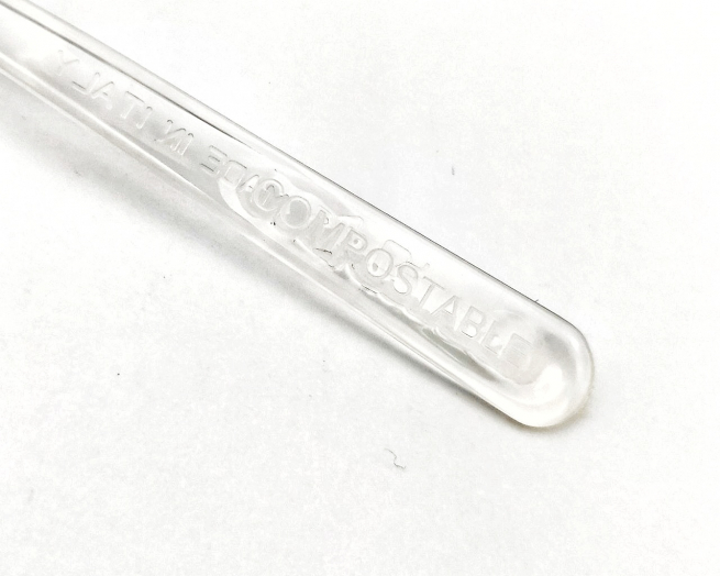 Mini forchetta fingerfood in PLA biodegradabile, 10cm., confezione da 50 pezzi