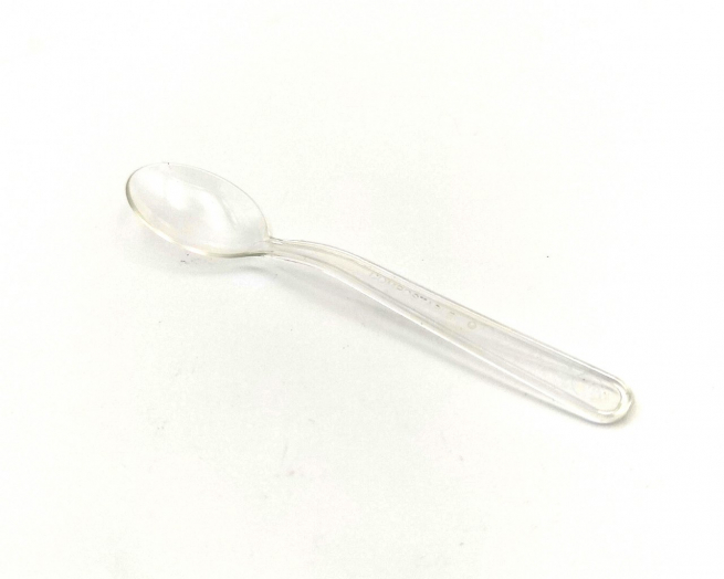 Mini cucchiaino fingerfood in PLA biodegradabile, 10cm., confezione da 50 pezzi